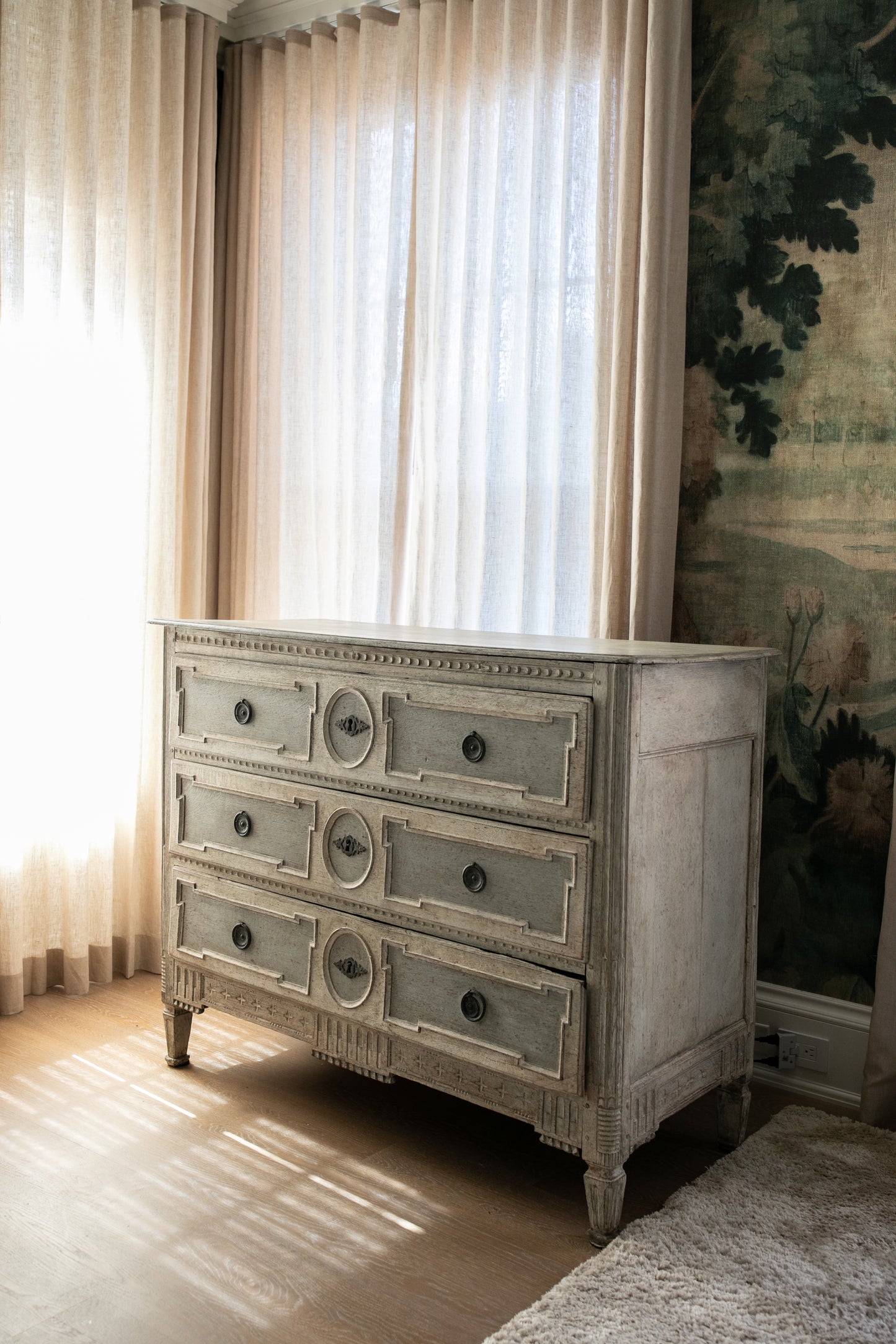Blue & White Antique Dresser