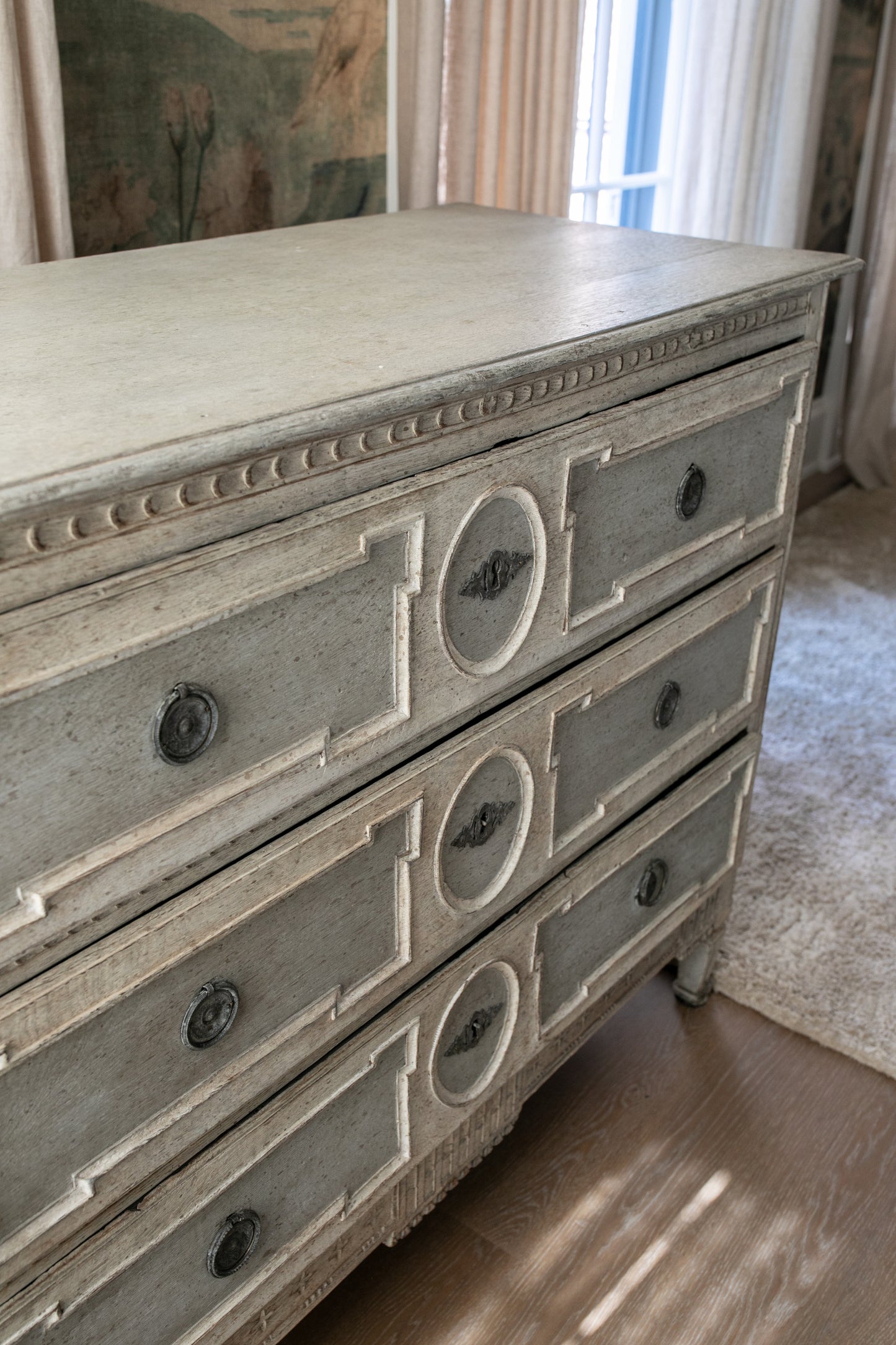 Blue & White Antique Dresser
