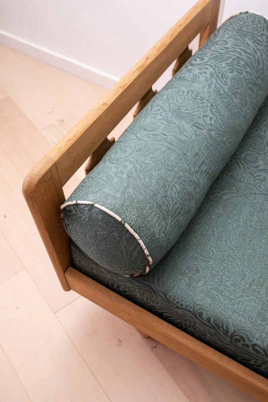 Guillerme et Chambron Daybed in Zak and Fox Peacock Blue Fabric