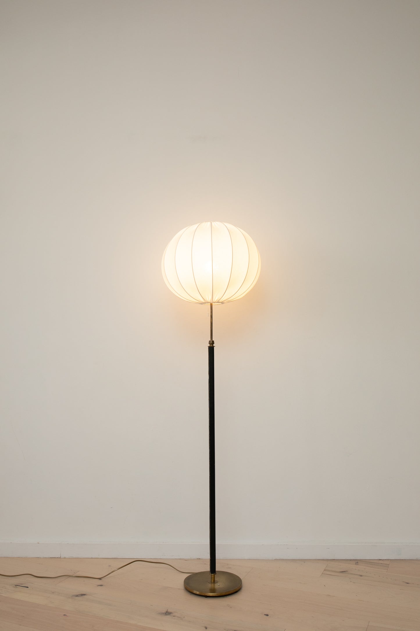 Falkenbergs Belysning Black Leather Floor Lamp