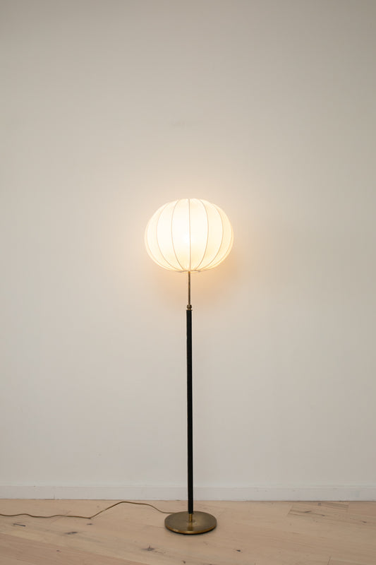 Falkenbergs Belysning Black Leather Floor Lamp