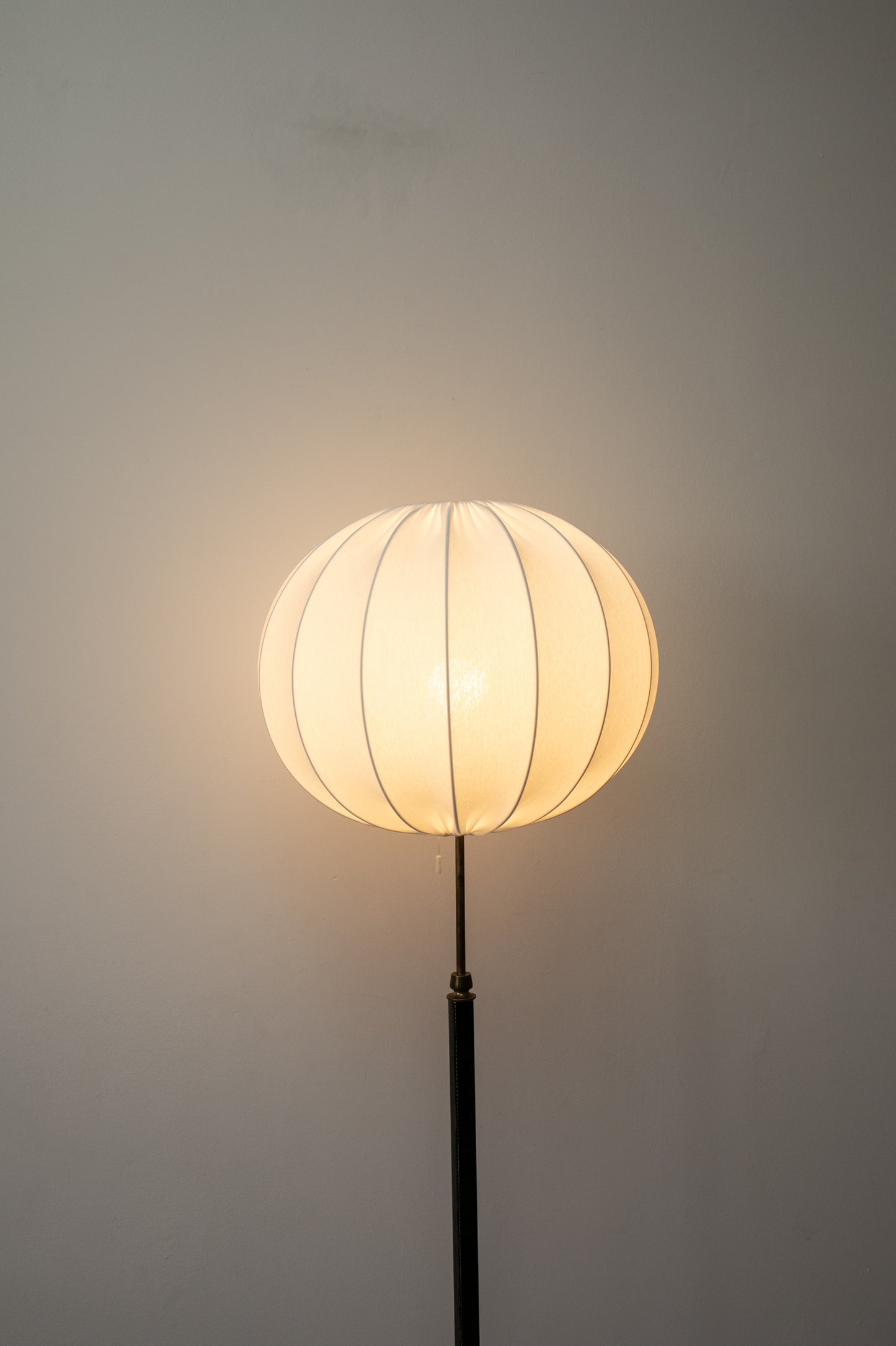 Falkenbergs Belysning Black Leather Floor Lamp