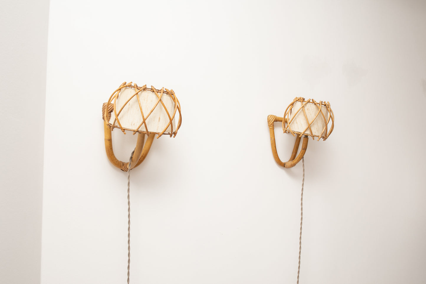 Bamboo Sconces in the Manner of Louis Sognot