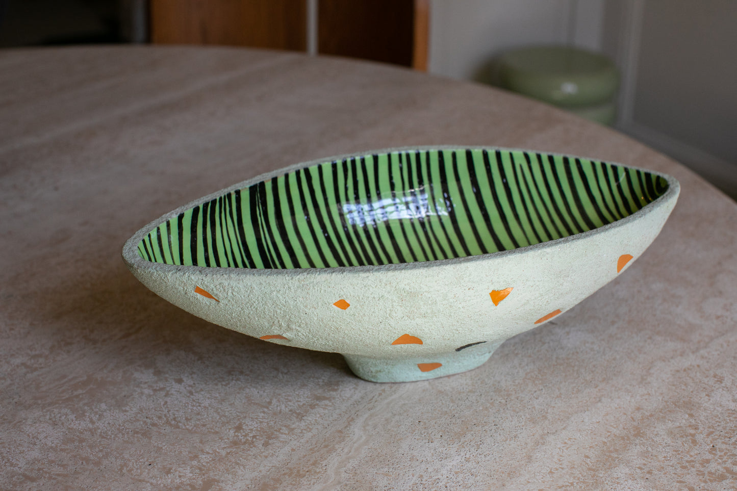 Agneta Spångberg Sculpted Green Bowl