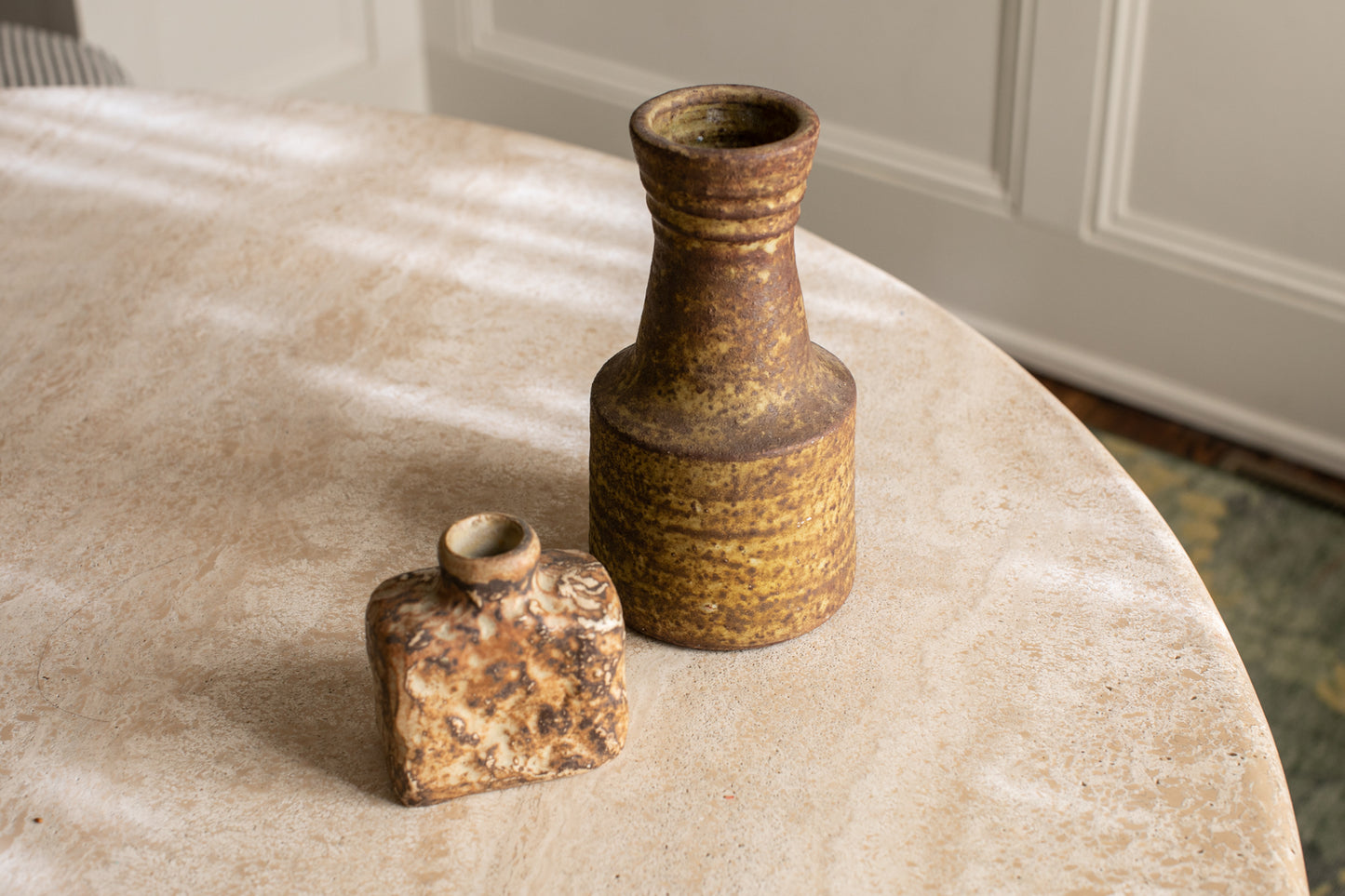 Tall Cylindrical Brown Vase