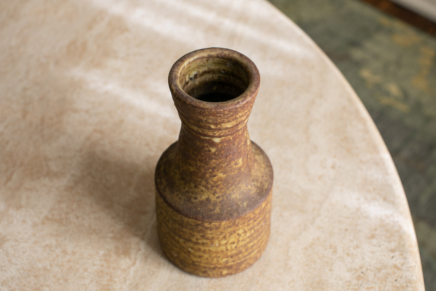 Tall Cylindrical Brown Vase