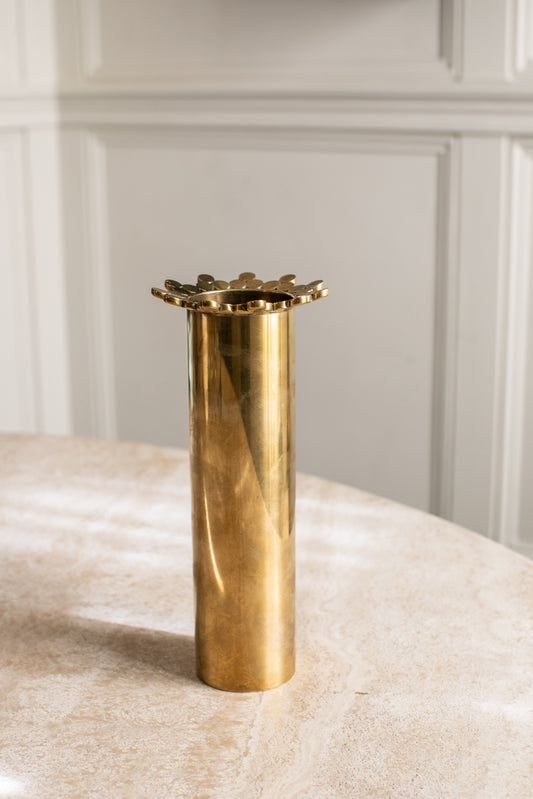 Engraved Pierre Forssell Early Brass Vase