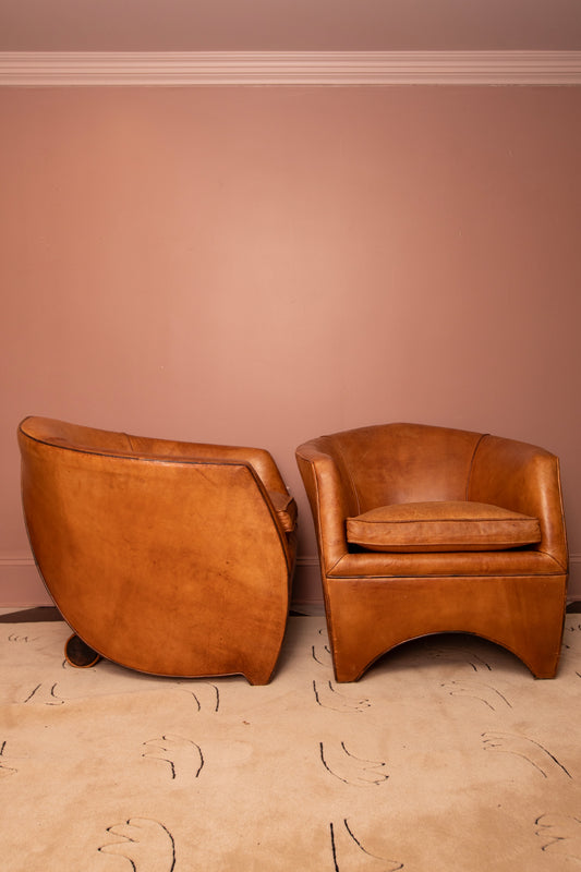 Leather Cocoon Lounge Chair by Bart Van Bekhoven