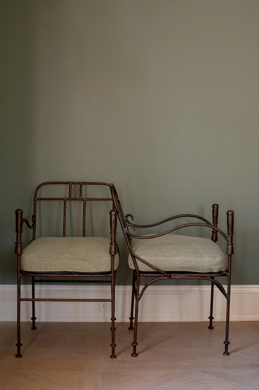 Wrought Iron Armchair in the Manner of Giacometti