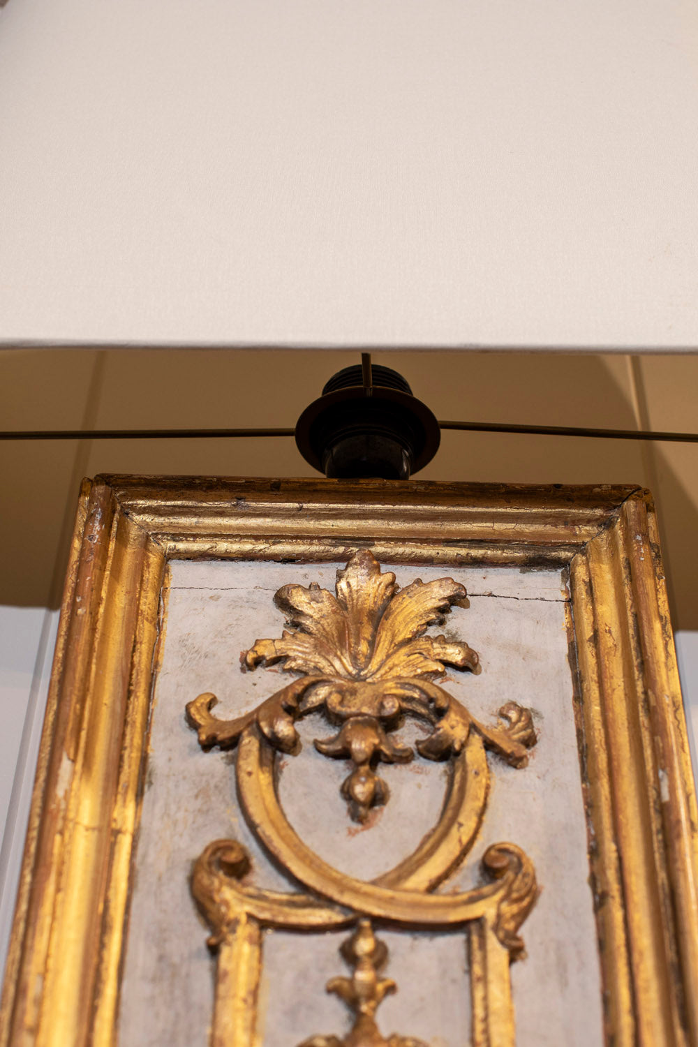 Gilded Gold and White Wood Wall Sconces