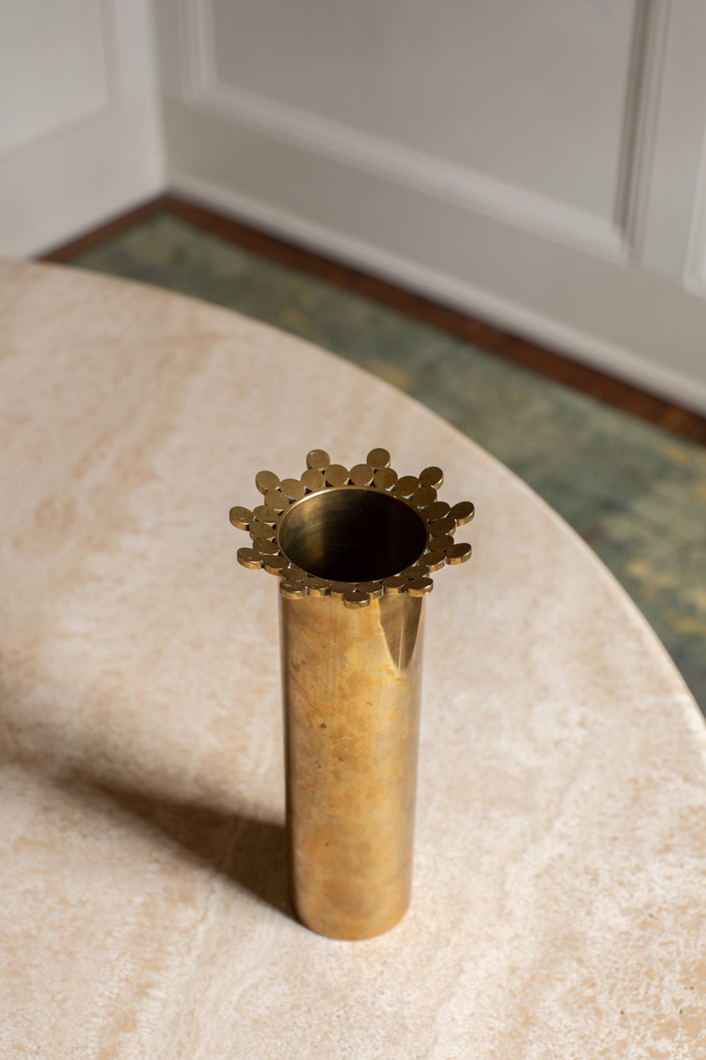 Engraved Pierre Forssell Early Brass Vase