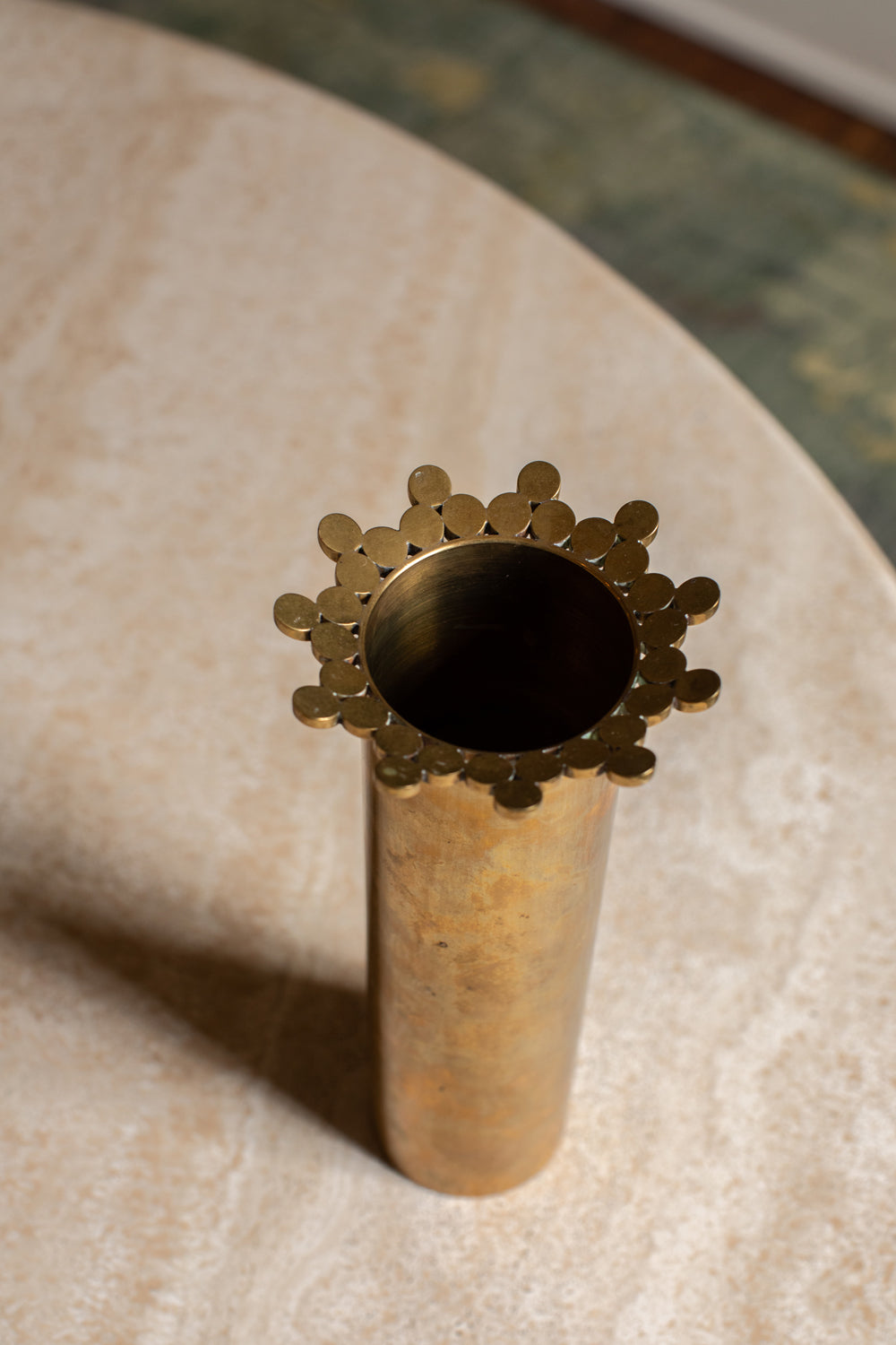 Engraved Pierre Forssell Early Brass Vase