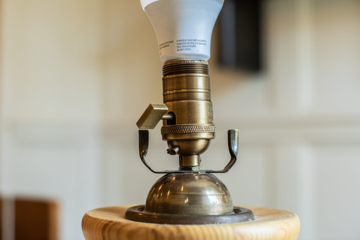 Swedish Wooden Globe Table Lamp