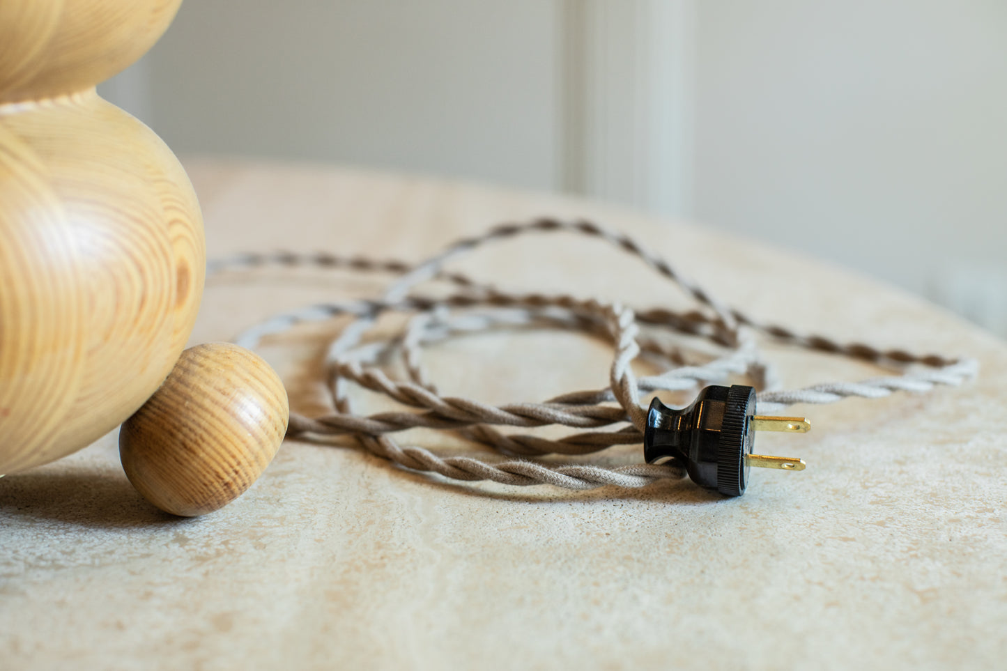 Swedish Wooden Globe Table Lamp