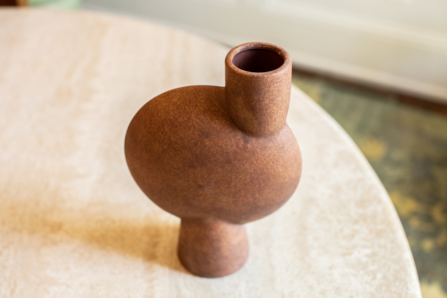 Handmade Ceramic Terracotta Sphere Vase Bubl Medio