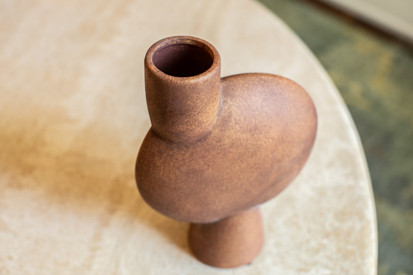 Handmade Ceramic Terracotta Sphere Vase Bubl Medio