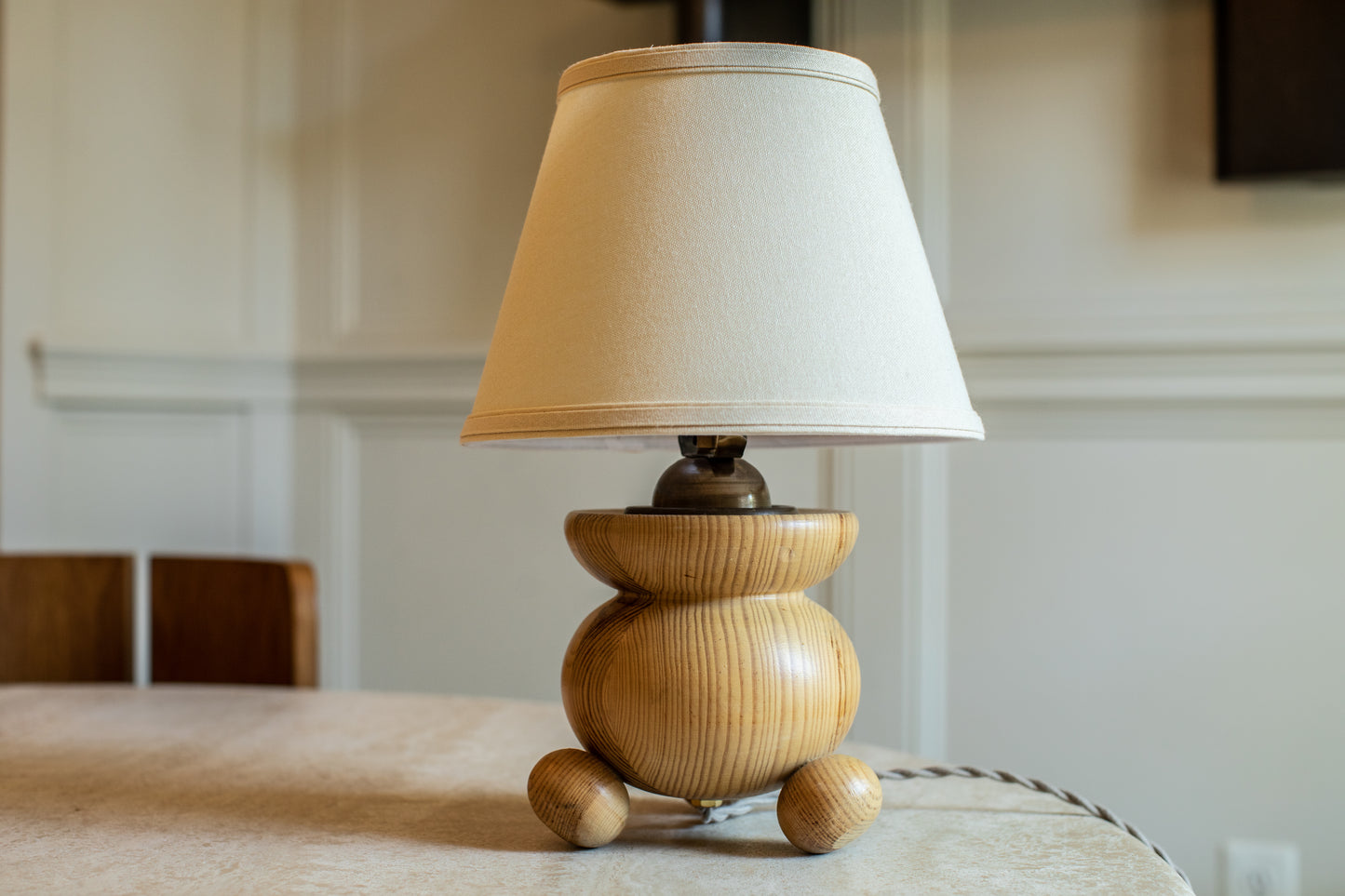 Swedish Wooden Globe Table Lamp