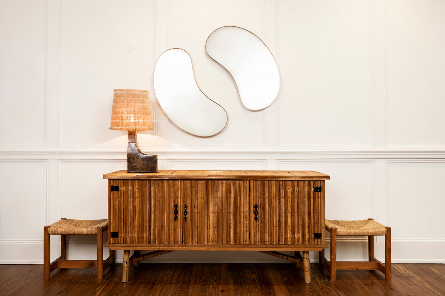 Brass Freeform Haricot Mirror In the Manner of Gio Ponte