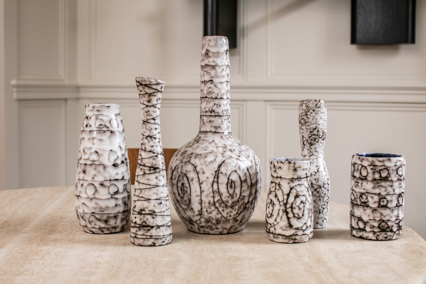 MCM Hungarian Ceramic Vase Set