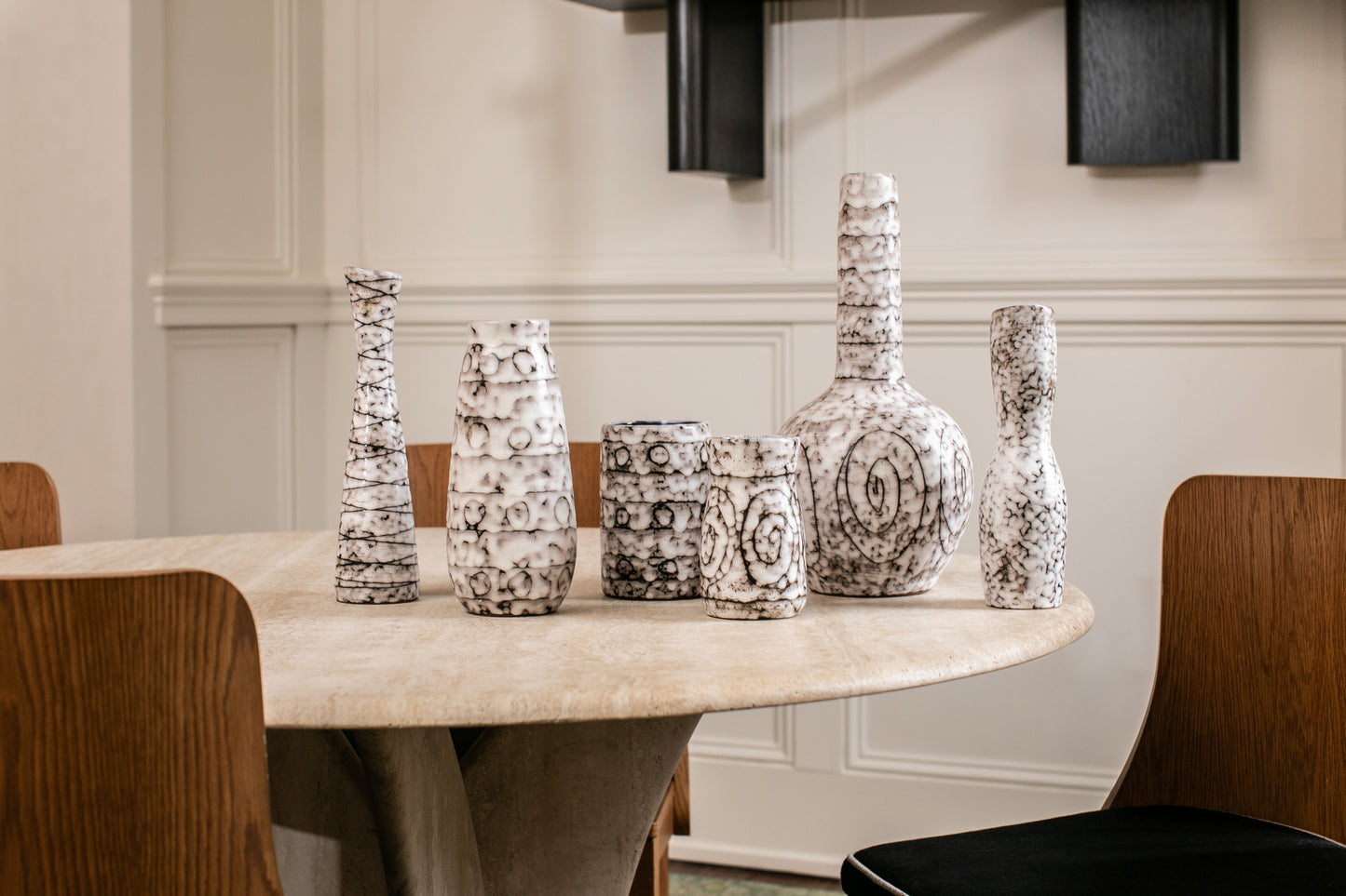 MCM Hungarian Ceramic Vase Set