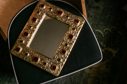 Gold, Red & Black Francois Lembo Jeweled Mirror
