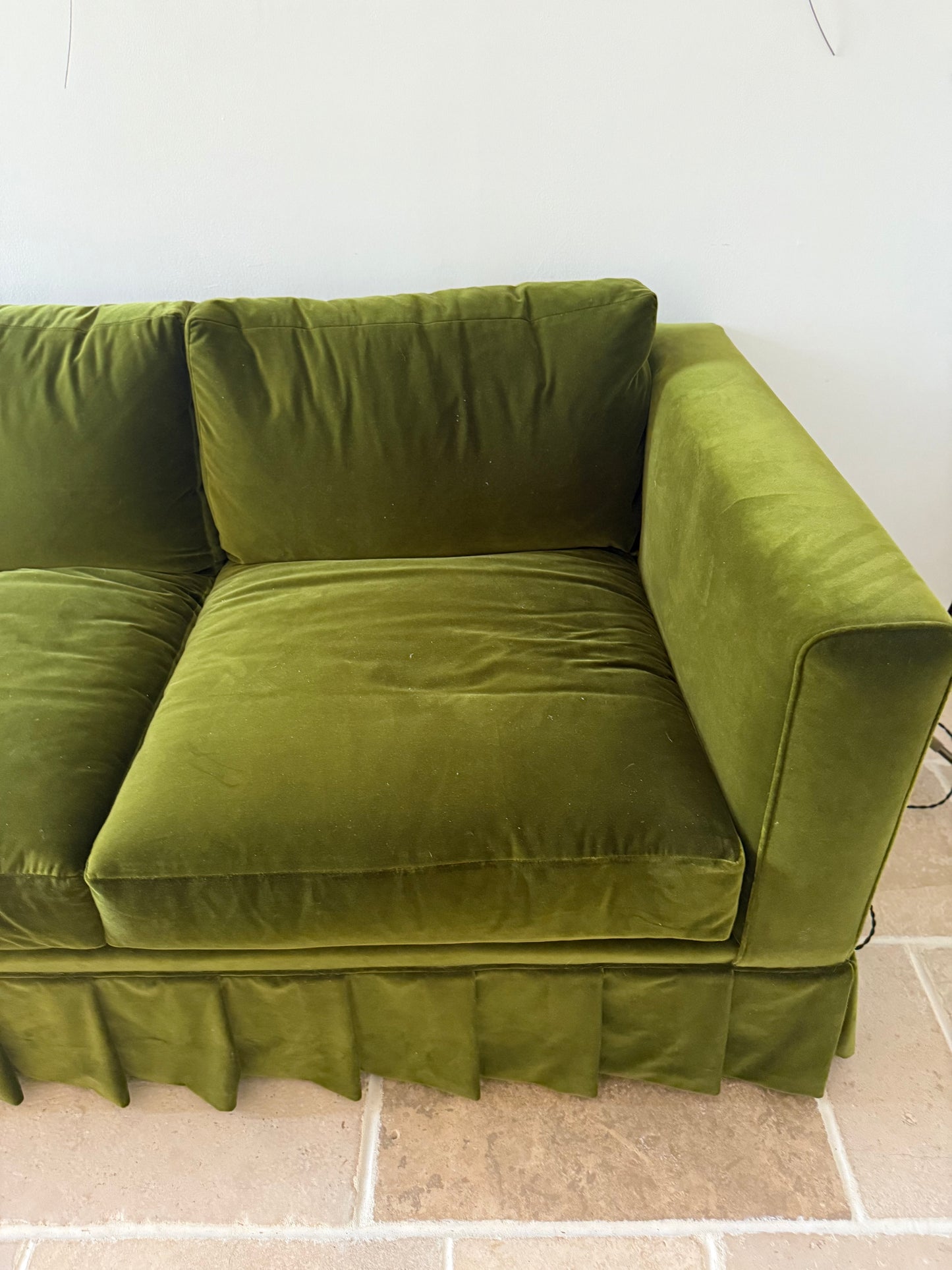 Custom Tuxedo Sofa in Holly Hunt Velvet