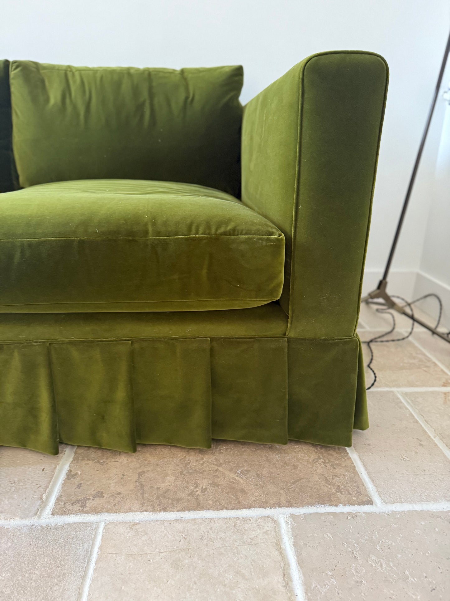 Custom Tuxedo Sofa in Holly Hunt Velvet