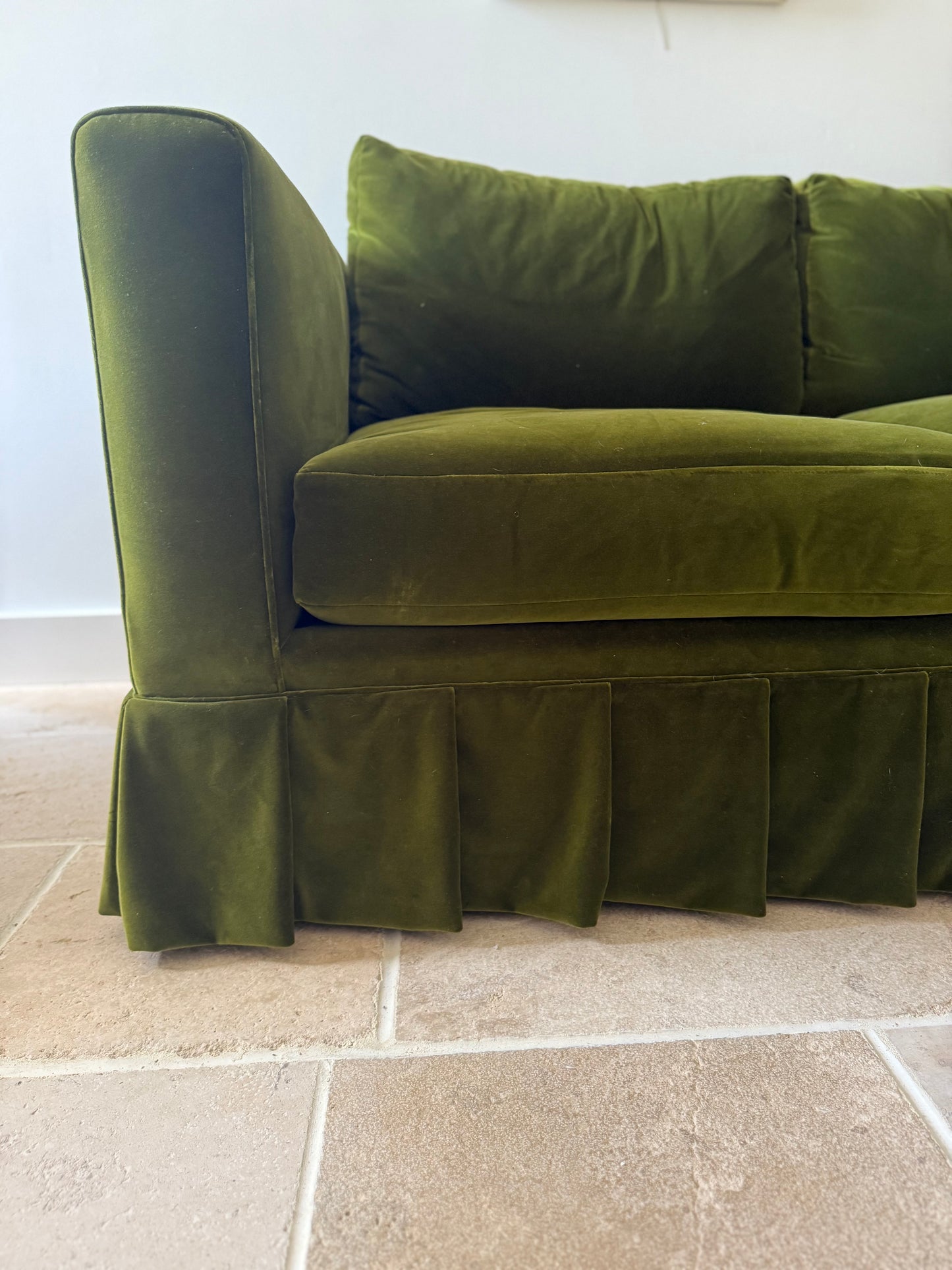 Custom Tuxedo Sofa in Holly Hunt Velvet