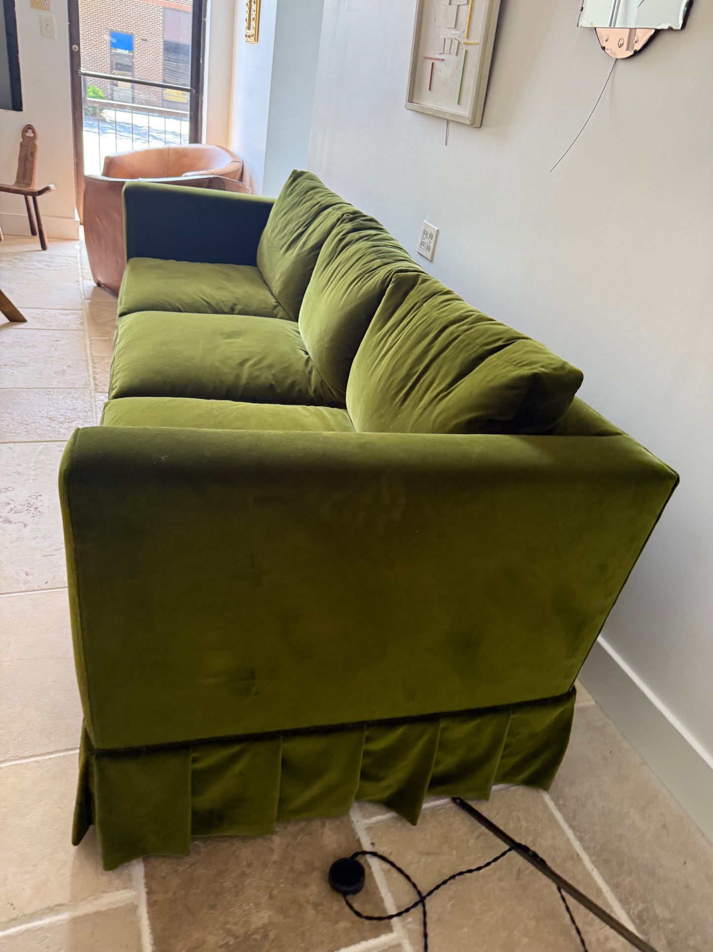 Custom Tuxedo Sofa in Holly Hunt Velvet