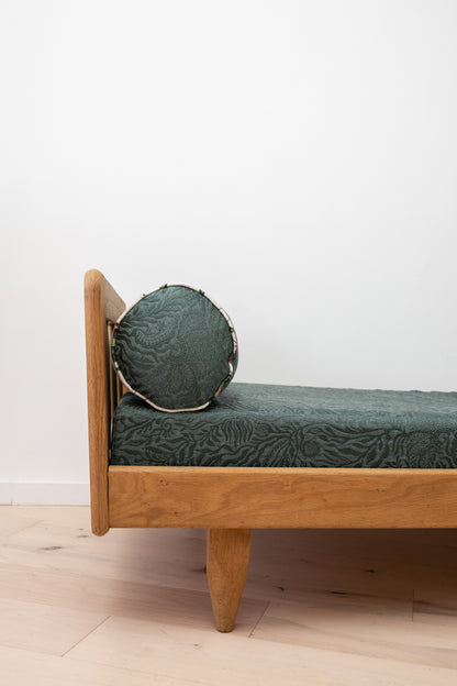 Guillerme et Chambron Daybed in Zak and Fox Peacock Blue Fabric