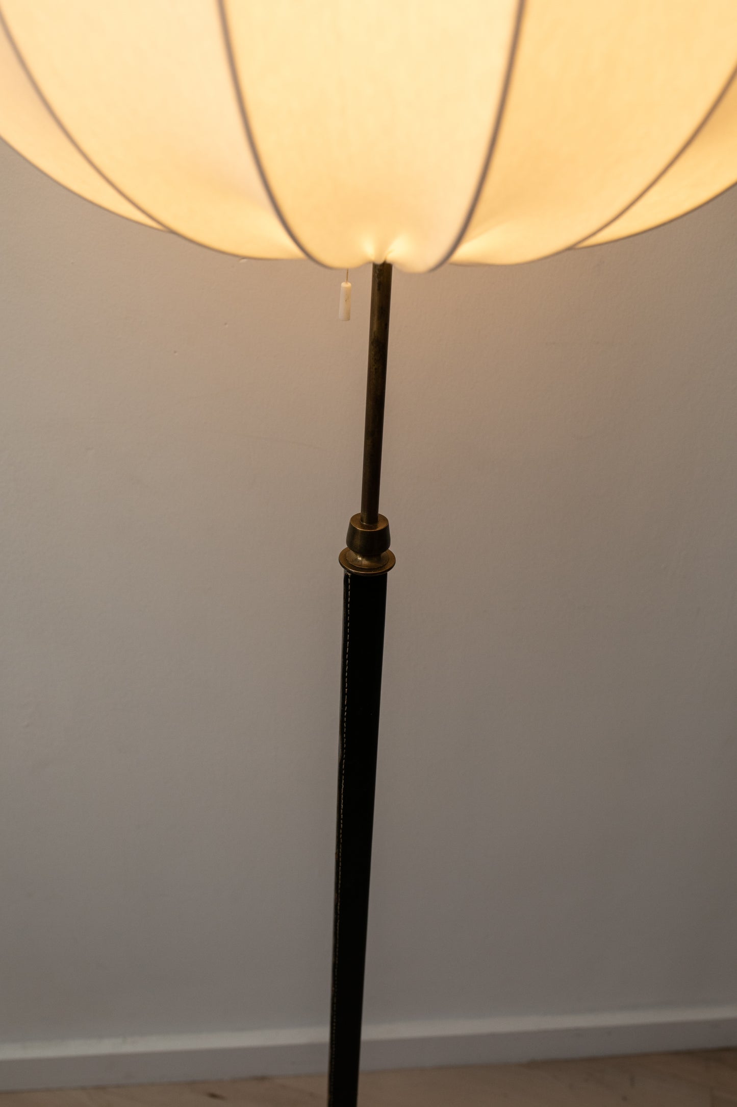 Falkenbergs Belysning Black Leather Floor Lamp