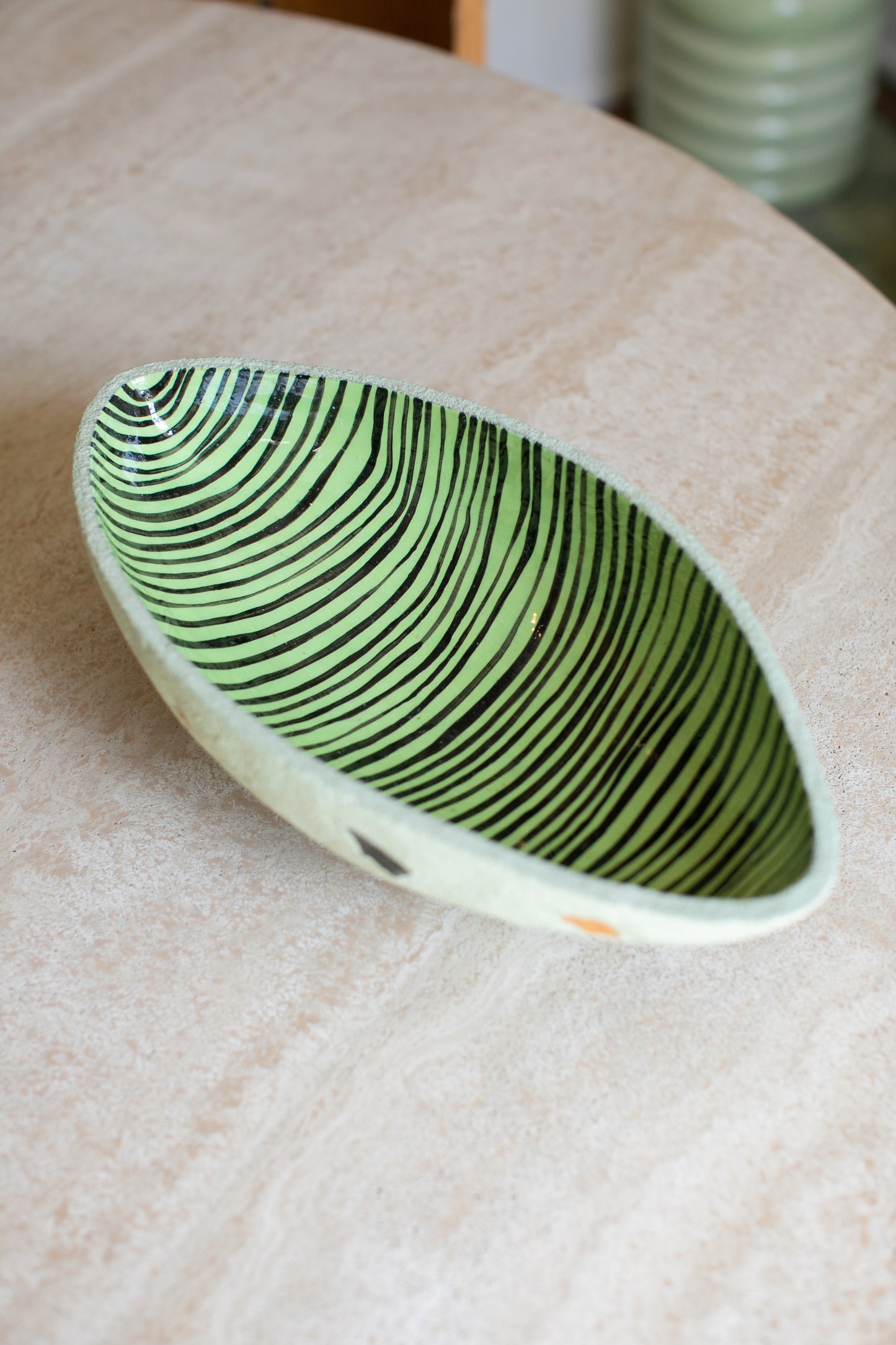 Agneta Spångberg Sculpted Green Bowl