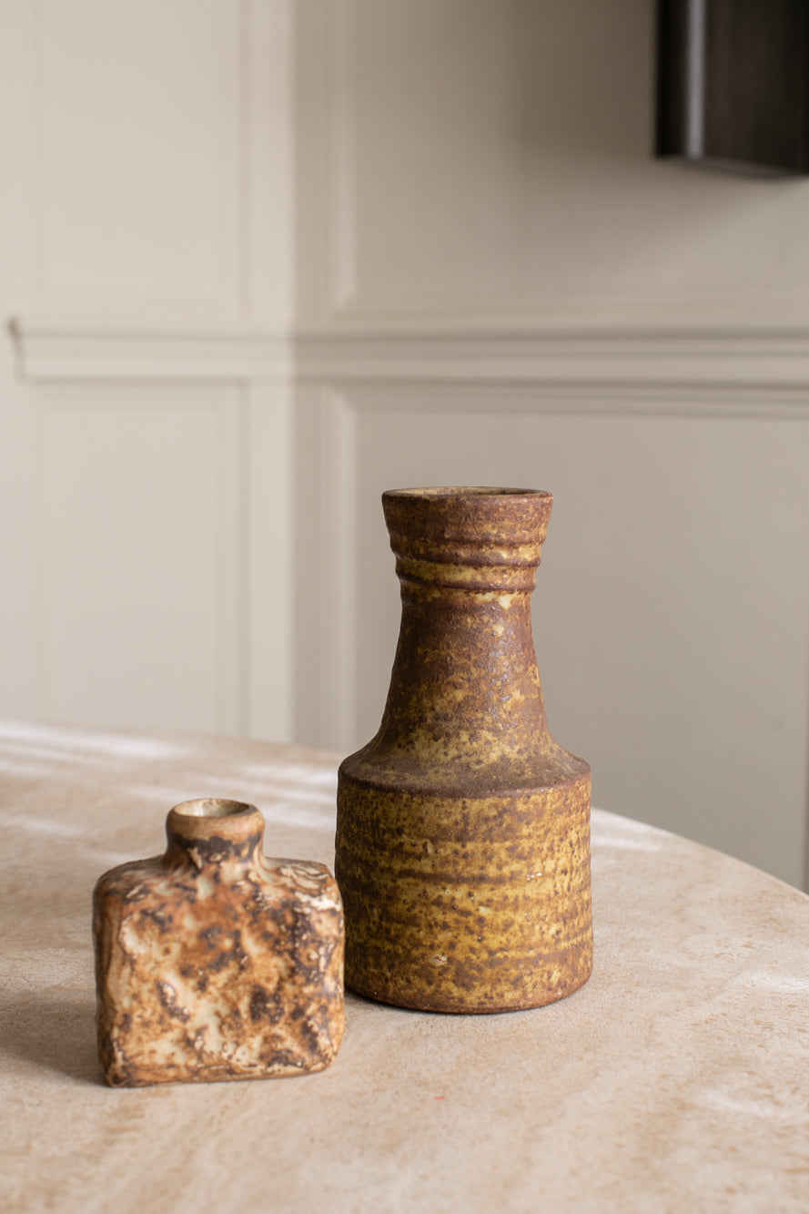 Short Square Brown Vase