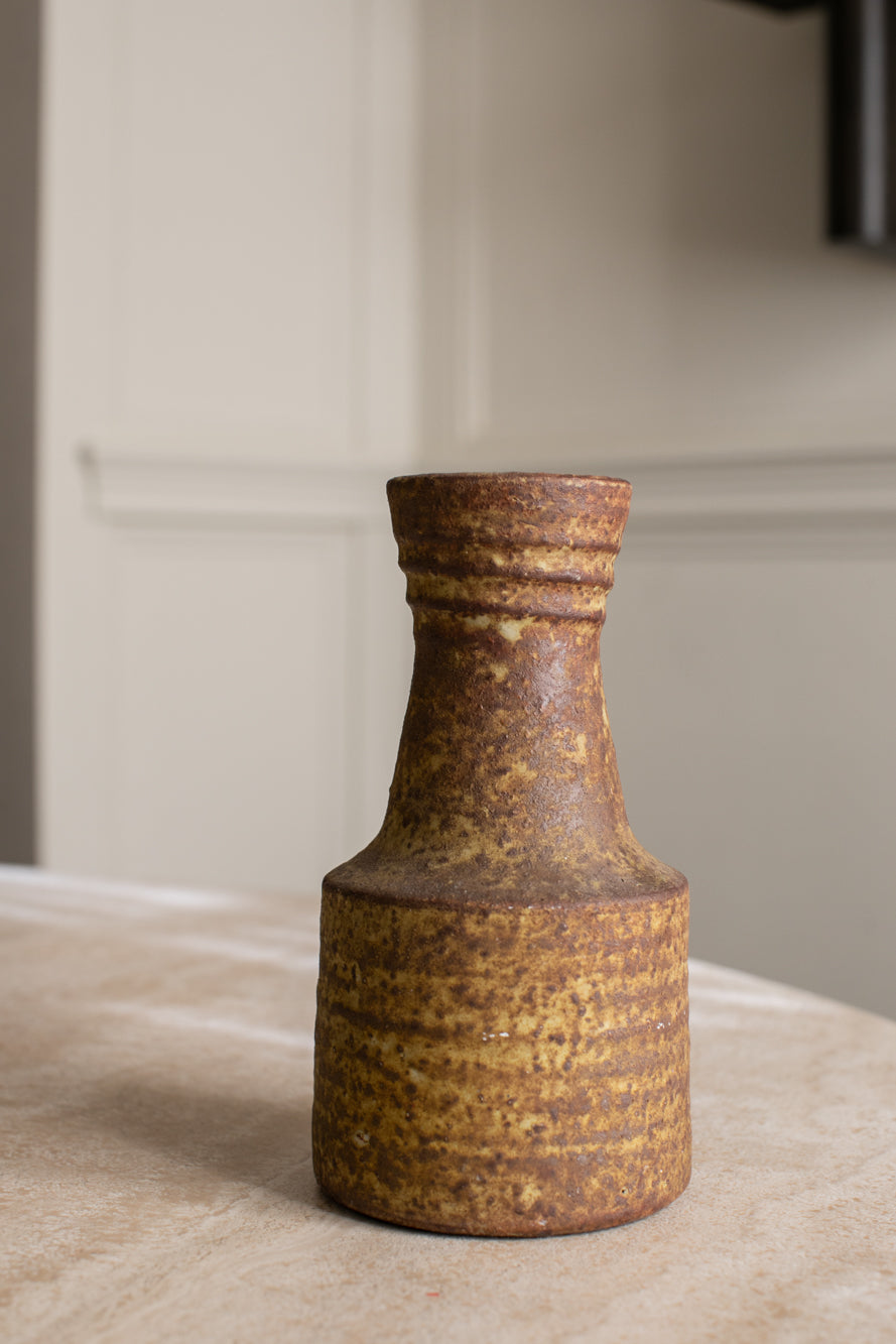 Tall Cylindrical Brown Vase