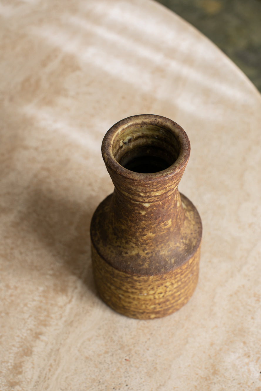 Tall Cylindrical Brown Vase