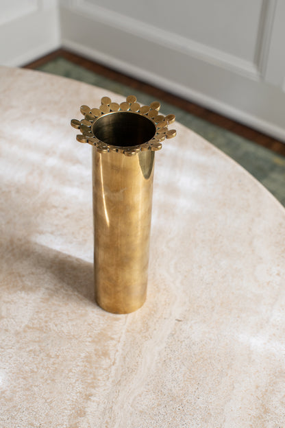 Engraved Pierre Forssell Early Brass Vase