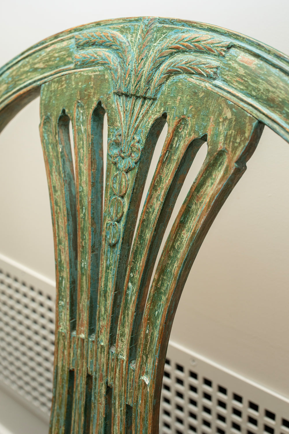Antique Painted Wooden Bench