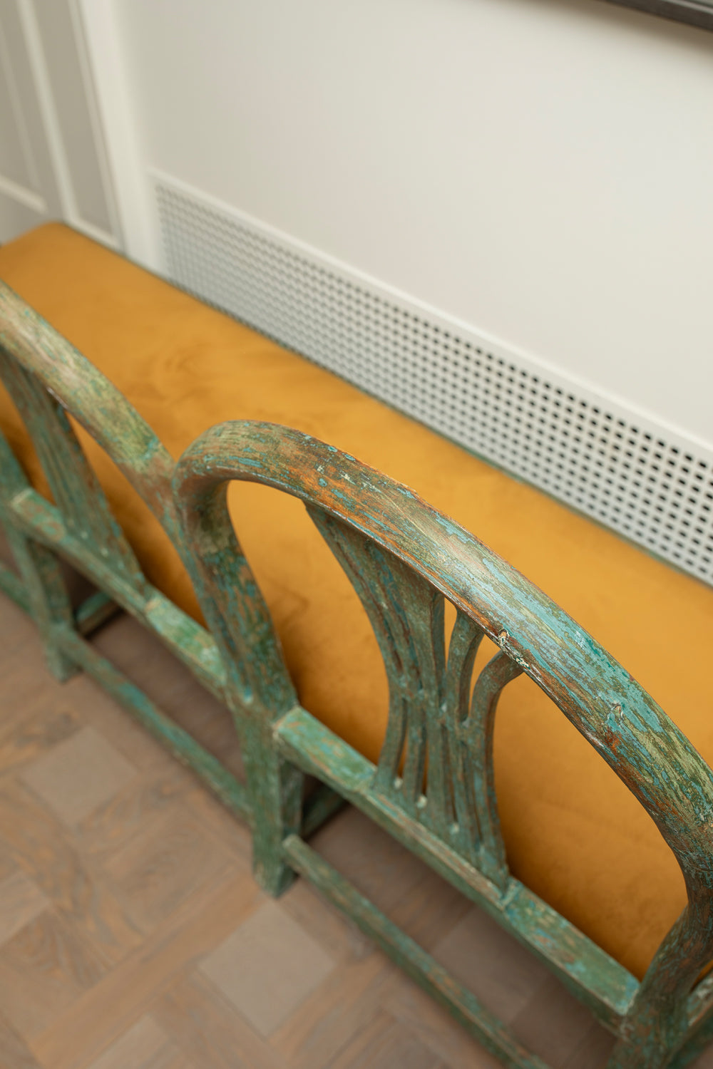 Antique Painted Wooden Bench