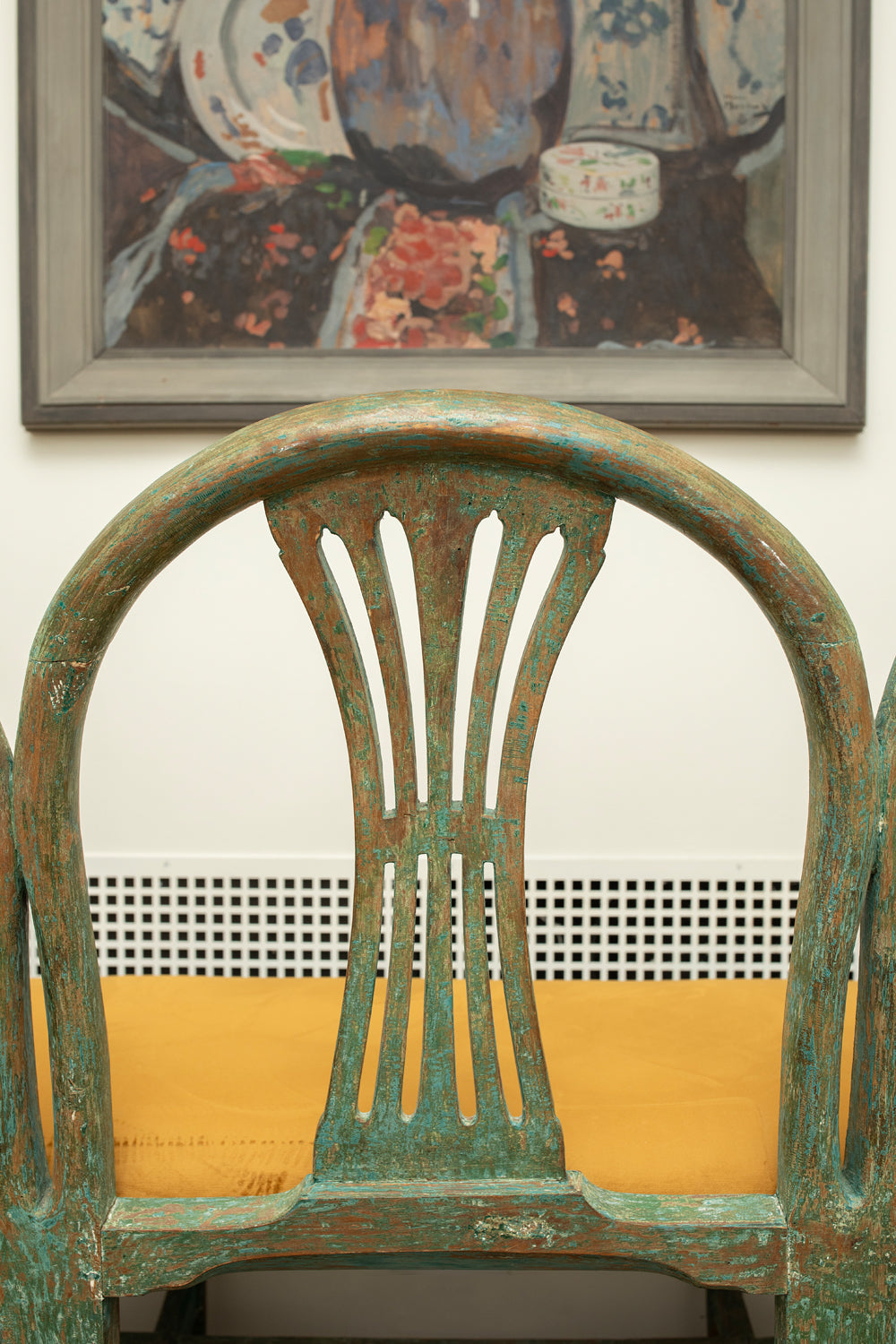 Antique Painted Wooden Bench
