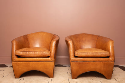 Leather Cocoon Lounge Chair by Bart Van Bekhoven