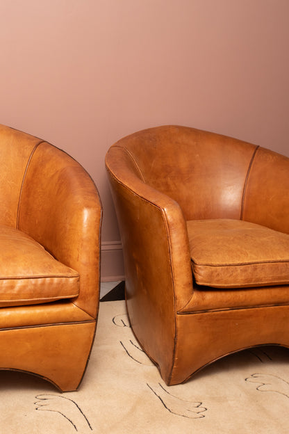 Leather Cocoon Lounge Chair by Bart Van Bekhoven