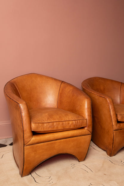 Leather Cocoon Lounge Chair by Bart Van Bekhoven