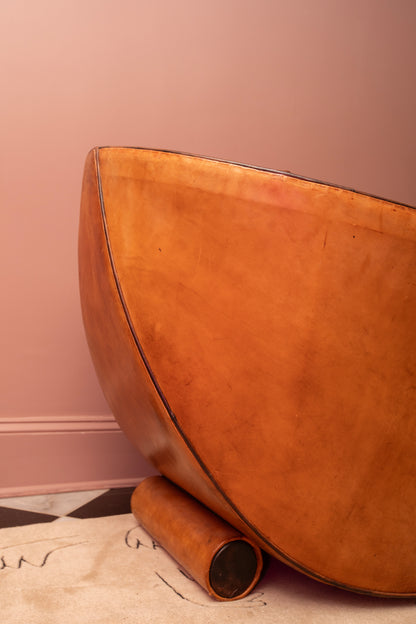 Leather Cocoon Lounge Chair by Bart Van Bekhoven