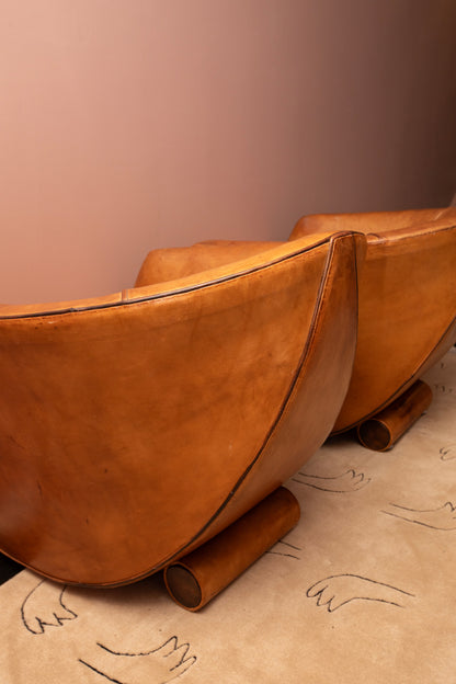 Leather Cocoon Lounge Chair by Bart Van Bekhoven