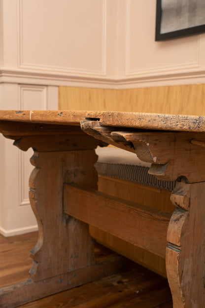 Antique Wooden Trestle Table