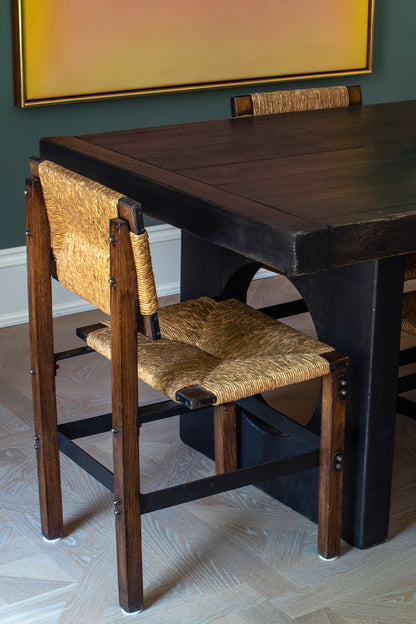 Dark Wood Vintage Slab Dining Table