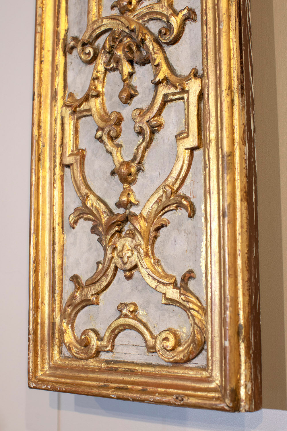 Gilded Gold and White Wood Wall Sconces