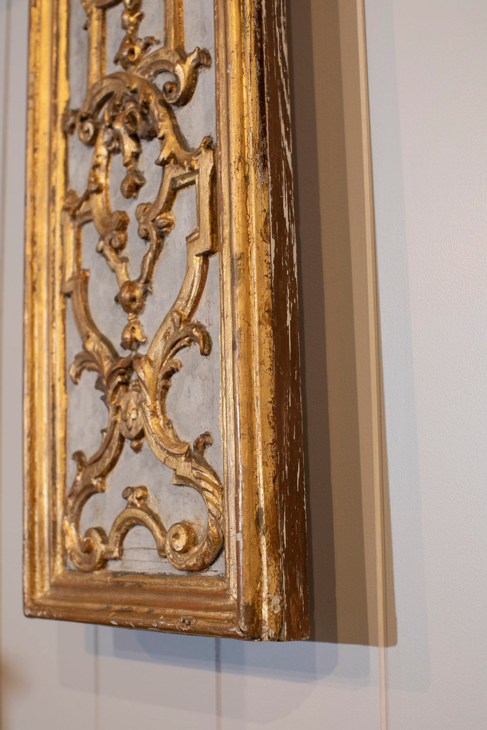 Gilded Gold and White Wood Wall Sconces