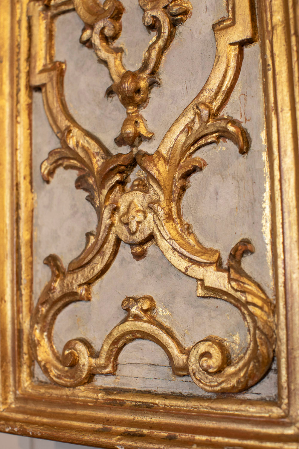 Gilded Gold and White Wood Wall Sconces
