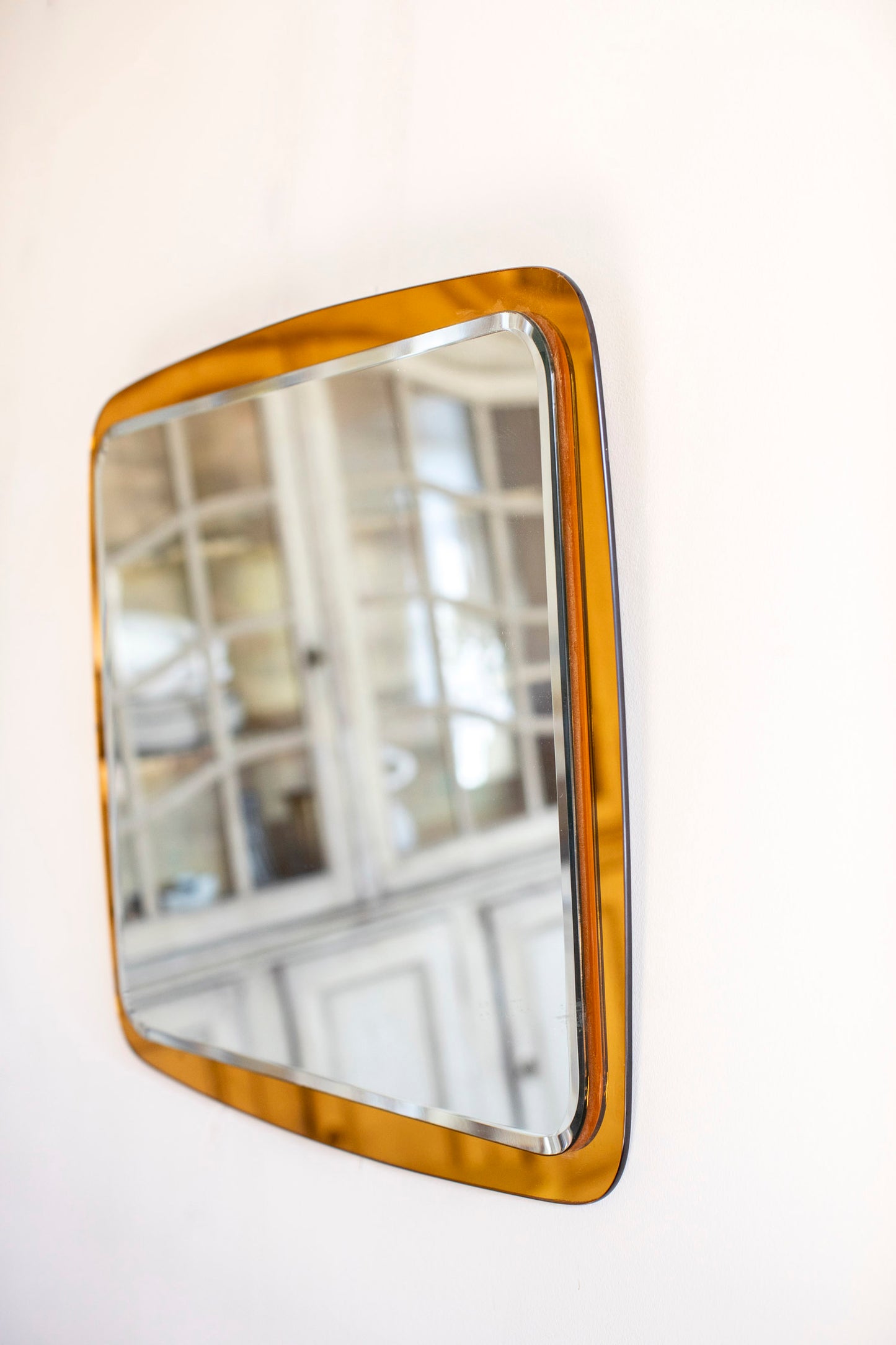 Mid Century Modern Orange Mirror